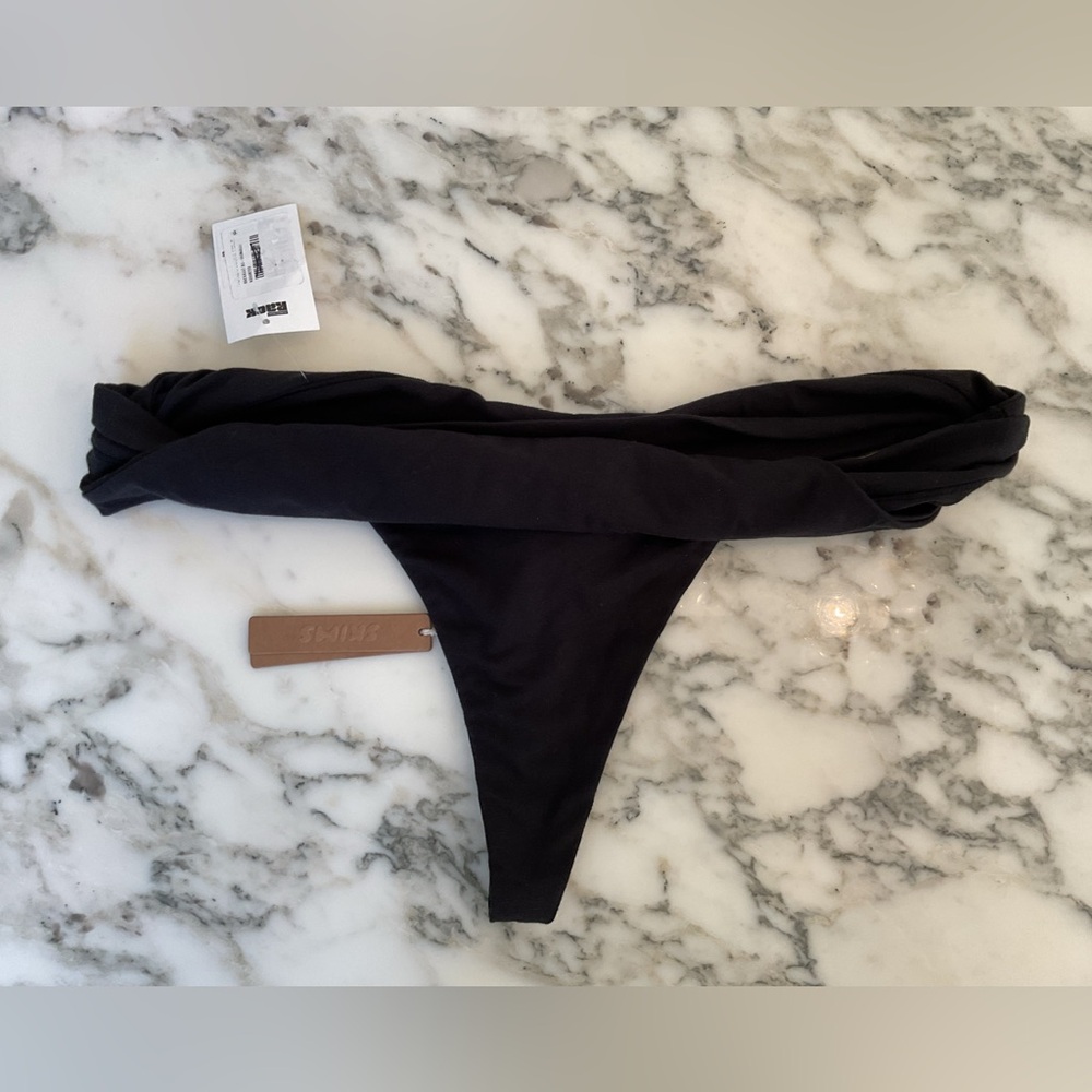 NWT Skims Roll Waist 90% Cotton Black thong Sz 4X